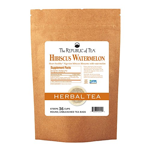Product Cover The Republic of Tea Hibiscus Watermelon Superflower Herbal Tea, 36 Tea Bags, Citrus Berry Flavored Tea