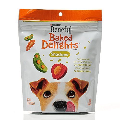 Product Cover Purina Beneful Baked Delights Dog Snacks - Snackers - Peanut Butter & Cheese Flavors - Net Wt. 9.5 OZ (269 g) Each - Pack of 2