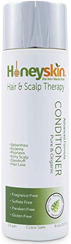 Product Cover Hair Regrowth Conditioner Aloe Vera - Coconut Oil, Manuka Honey - Scalp Eczema, Psoriasis, Seborrheic Dermatitis Remedy - Itchy Dry, Hair Loss Treatment (8oz)