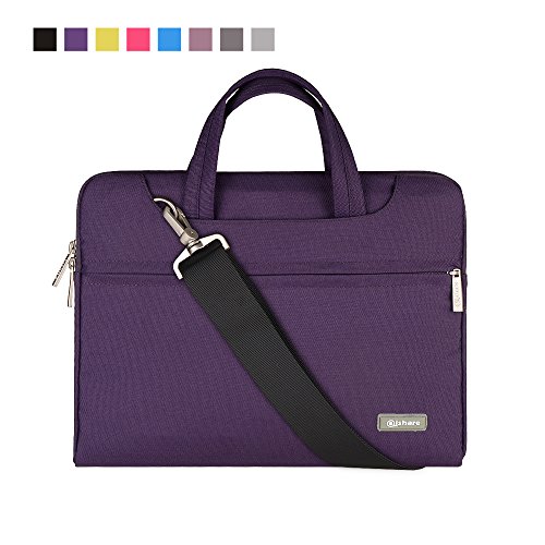 Product Cover Qishare 13.3 14 inch Laptop Case Laptop Shoulder Bag, Multi-functional Notebook Sleeve Carrying Case With Strap for Samsung Acer Asus Lenovo Yoga Macbook pro 13 Ultrabook Chromebook(Purple)