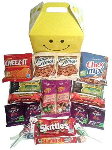 Product Cover Smile Snacks Care Package features fun Gift Box stuffed with savory snacks and sweet candy treats, the perfect gift for your college student, military, or co-worker