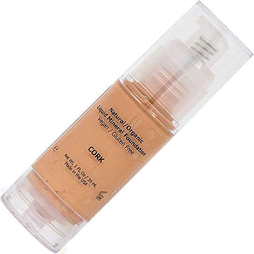 Product Cover Light Medium Liquid Foundation Makeup - Aloe Based, Plant Extracts, Non GMO, No Harsh Chemicals, No Oil/Paraben, Hypoallergenic, Mineral, All Natural, Organic, Vegan, Gluten Free, Full Coverage - Cork