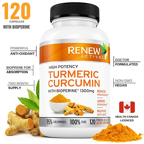 Product Cover Double Strength Turmeric + Black Pepper Capsules! 2 Month Supply! 1300mg! Non-GMO Turmeric Curcumin w Bioperine. Benefits Anti-inflammatory & Anti-Aging. Feel Less Joint Pain in 2 Weeks!