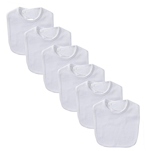 Product Cover Gerber Unisex-Baby Newborn Dribbler Bib Bundle White, One Size (Pack of 6)