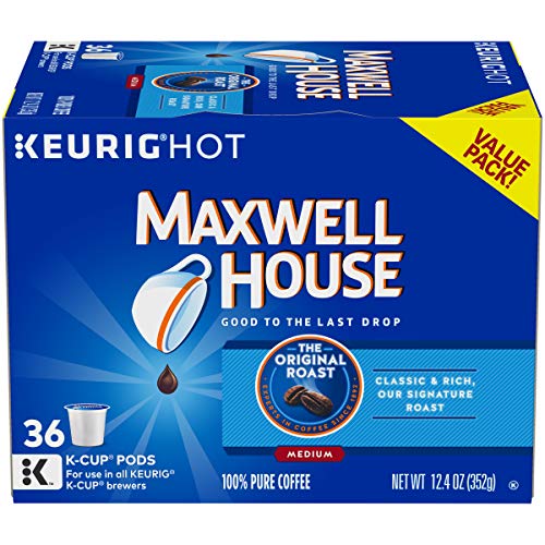 Product Cover Maxwell House Original Roast Ground Coffee K Cups, Caffeinated, 36 ct - 12.4 oz Box
