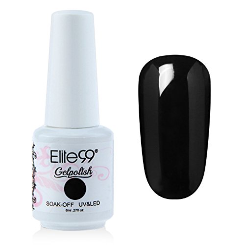 Product Cover Elite99 Gel Polish Soak Off Gel Nail Polish UV LED Nail Art Black 8ml 1348