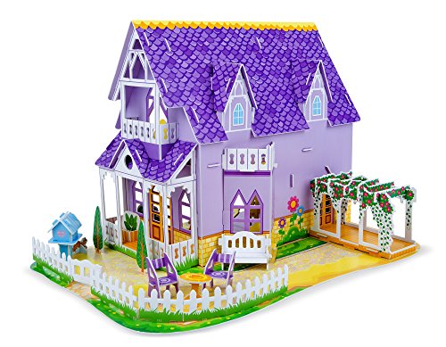 Product Cover Melissa & Doug Pretty Purple Dollhouse 3-D Puzzle (16 x 10.75 x 10.75 inches, 100+ pcs)