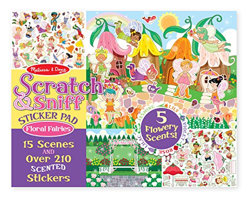 Product Cover Melissa & Doug Scratch and Sniff Sticker Pad: Floral Fairies - 210+ Scented Stickers