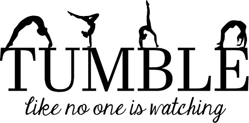 Product Cover CreativeSignsnDesigns Tumble Like no one is Watching- Gymnastics Vinyl Wall Decal (Black, 22