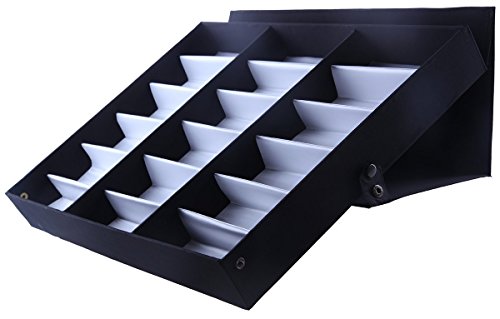 Product Cover Juvale Sunglass Case and Storage - 18 Slot Sunglass Box for Eyeglasses and Sunglasses Display - 18.5 x 14.25 x 2.5 Inches