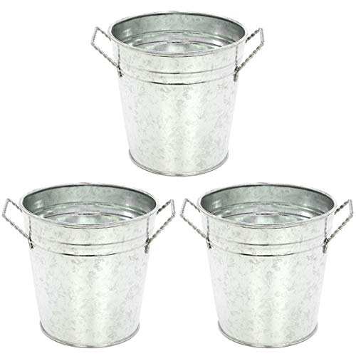 Product Cover Hosley 3 Pack of Galvanized Planters - 5