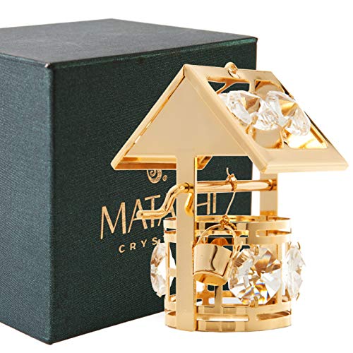 Product Cover Matashi 24K Gold Plated Crystal Studded Wishing Well Ornament Home Decorative Tabletop Showpiece Gift for Christmas Birthday Mother's Day Valentine's Day New Year