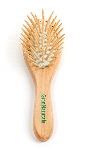 Product Cover Small, Travel Hair Brush - Wooden Bristle Detangler Hairbrush For Detangling Women, Men & Kids Wet or Dry Hair - Natural Wood Handle & Bristles - Portable Size and Fits in Pocket or Purse