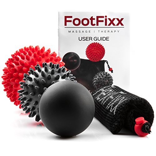 Product Cover Massage Ball Set - Plantar Fasciitis Foot Roller, Trigger Point Massager, Lacrosse Balls & Spiky Massage Roller, Acupressure, Neck, Back, Foot Pain, Therapy Ball - Muscle Recovery Roller Sore Muscles