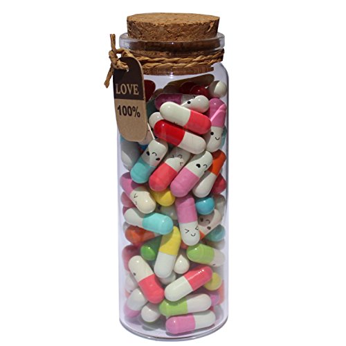 Product Cover INFMETRY Capsule Letters Message in a Bottle Glass Favor Bottle (Mixed Color 90pcs)