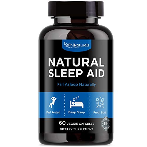 Product Cover Natural Sleep Aid | with Melatonin, GABA, Valerian Root, Passion Flower, Skullcap & Chamomile | Sleeping Pills Alternative by Phi Naturals