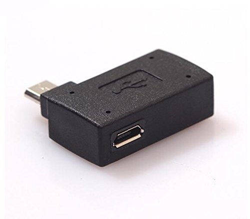 Product Cover Fun-Home Right Angle USB 2.0 Micro Male to USB Female Host OTG Adapter for Samsung, Firestick，Playstation Classic，SNES Mini,SNES Classic,Chromecast and More Smartphone or Tablet with Power Features