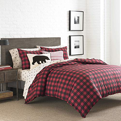 Product Cover Eddie Bauer Mountian Mountain Plaid Comforter Set, King, Scarlet Red