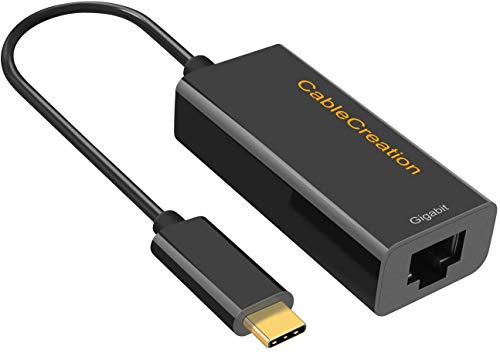 Product Cover USB C to Ethernet Adapter, CableCreation Portable RJ45 to Type C Network LAN Adapter Thunderbolt 3 Compatible, Up to 10/100/1000 Mbps Gigabit Compatible for macOs, Windows, Linux, Chrome OS, Android