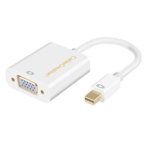 Product Cover Mini DP to VGA Adapter 1080P, CableCreation Mini DisplayPort (Thunderbolt 2) Cord Compatible with Mackbook Pro/Air, iMac, HD Monitors, Projector, Surface Pro. White