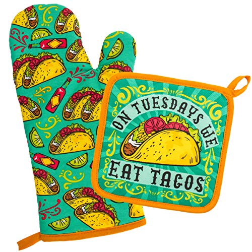 Product Cover Wit Gifts WT204872 Oven Mitt and Pot Holder, No Size, Tacos