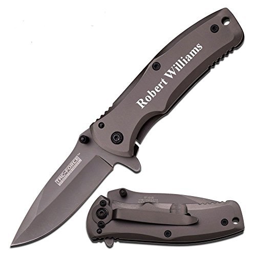 Product Cover ForeverGiftsusa Free Engraving - Titanium Coated Stainless Steel Quality Pocket Knife