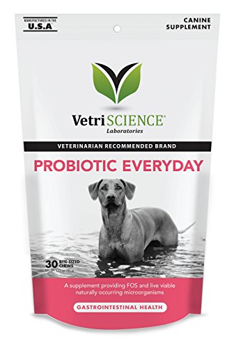 Product Cover VetriScience Laboratories - Probiotic Everyday for Dogs, Digestive Support Supplement, 30 Bite-Sized Chews