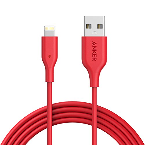 Product Cover iPhone Charger, Anker Powerline 6ft Lightning Cable, MFi Certified USB Charge/Sync Cord for iPhone Xs/XS Max/XR/X / 8/8 Plus / 7/7 Plus / 6/6 Plus / 5s / iPad, and More (Red)