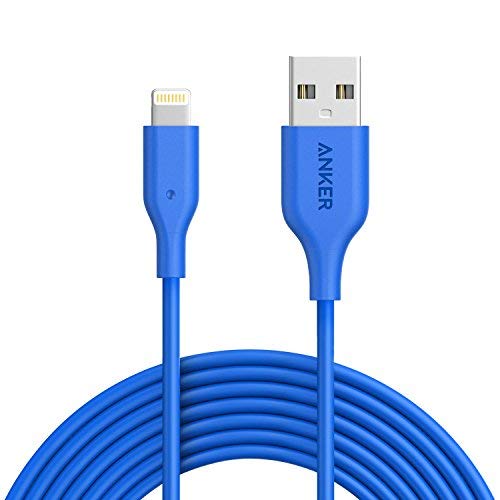 Product Cover Anker Powerline 10ft Lightning Cable, MFi Certified for iPhone Xs/XS Max/XR/X / 8/8 Plus / 7/7 Plus / 6/6 Plus / 5s / iPad, and More (Blue)