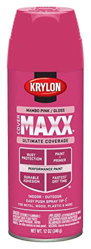 Product Cover Krylon K09129000 COVERMAXX Spray Paint, Gloss Mambo Pink, 12 Ounce