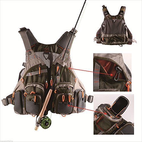 Product Cover FanBell Adjustable Fly Fishing Mesh Vest Mutil-Pocket Outdoo Fishing Hiking General Size