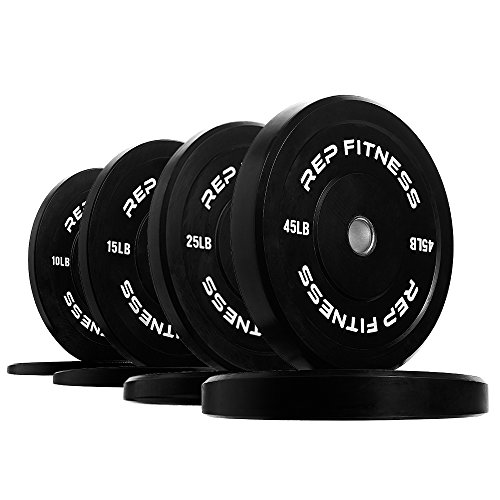 Product Cover Rep Bumper Plates for Strength and Conditioning Workouts and Weightlifting 190 lb Set