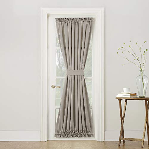 Product Cover Sun Zero Barrow Energy Efficient Door Panel Curtain with Tie Back, 54