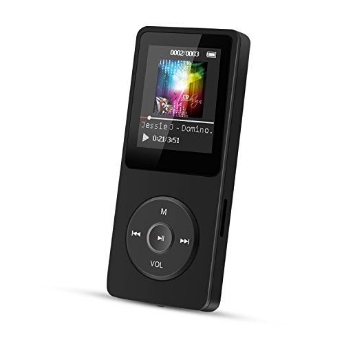 Product Cover AGPTEK A02S 16GB MP3 Player with FM Radio, Voice Recorder, 70 Hours Playback and Expandable Up to 128GB, Black