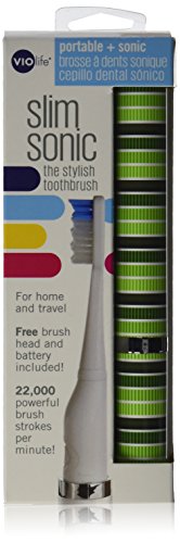 Product Cover Slim Sonic Electric Toothbrush - # VSS155 Spearmint by Violife for Unisex - 3 Pc Set Toothbrush, Additional Brush Head, AAA Battery