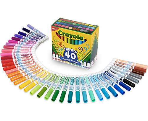 Product Cover Crayola Ultra Clean Washable Broad Line Markers, 40 Classic Colors, Gift For Kids