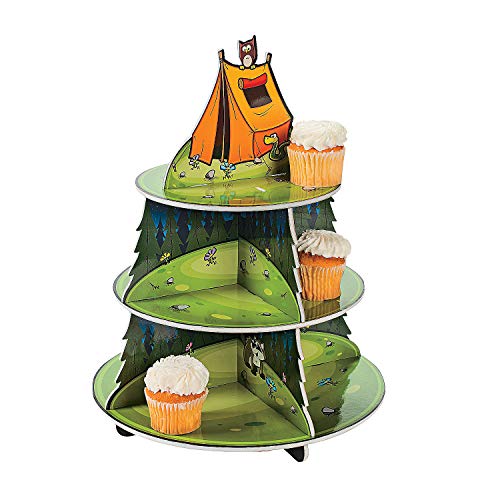 Product Cover Fun Express - Camp Adventure Cupcake Holder for Birthday - Party Supplies - Serveware & Barware - Misc Serveware & Barware - Birthday - 1 Piece
