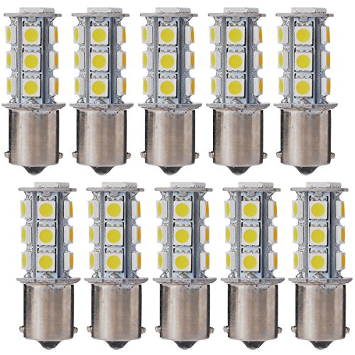 Product Cover XCSOURCE 10PCS Warm White 1156 BA15S / 1141/1073 / 1095 Base 18 SMD 5050 LED Replacement Bulb for RV Camper SUV MPV Car Turn Tail Signal Brake Backup Light MA241