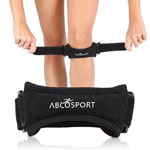 Product Cover Patella Knee Strap for Knee Pain Relief for Hiking, Soccer, Basketball, Volleyball & Squats (1 Piece), Black