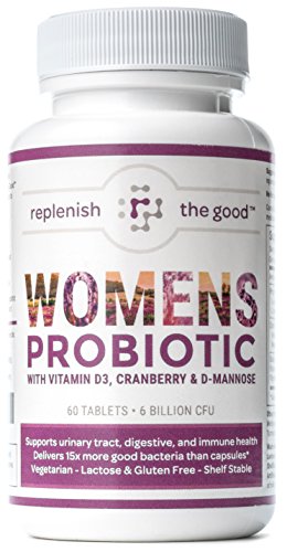Product Cover Womens Probiotic 60ct, 6 Billion CFU with Cranberry, D-Mannose, Vitamin D3. Best Probiotics for Women, Delivers 15X More Good Bacteria. Yeast & Urinary Tract Infection UTI Treatment. 30 Day Supply