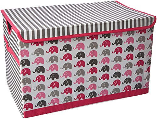 Product Cover Bacati Elephants Storage Toy Chest, Pink/Grey