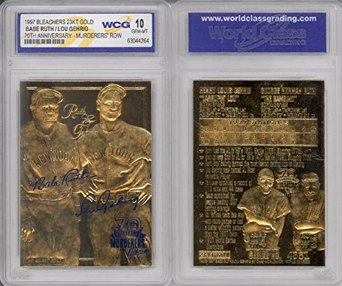 Product Cover BABE RUTH & LOU GEHRIG Murderer's Row 23KT Gold Card Sculpted Graded GEM MINT 10
