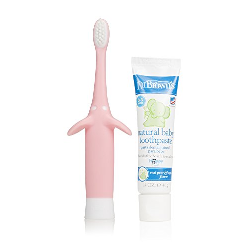 Product Cover Dr. Brown's Infant-to-Toddler Toothbrush Set, 1.4 Ounce, Pink