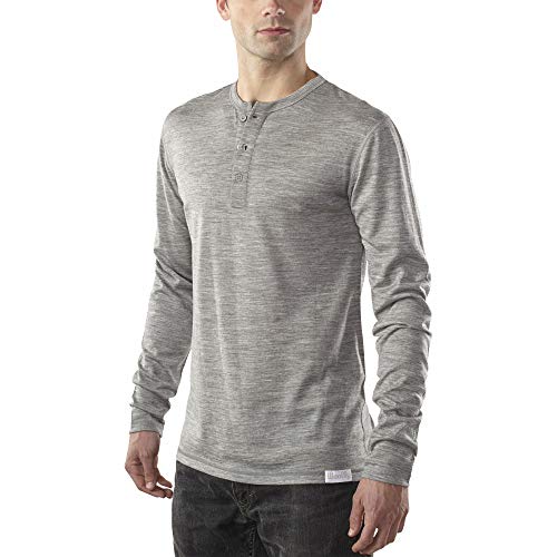 Product Cover Woolly Clothing Men's Merino Wool Long Sleeve Henley - Everyday Weight - Wicking Breathable Anti-Odor