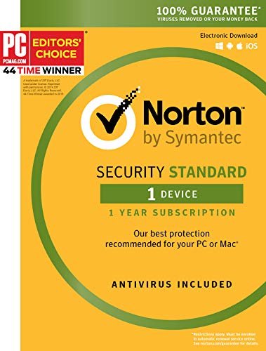 Product Cover Norton Security Standard - 1 Device [Key Card] - 2019 Ready [windows_10,windows_8,mac_os_x] [dvd_rom]...