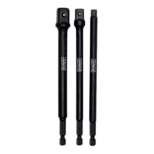 Product Cover ARES 70001-6-Inch Impact Grade Socket Adapter Set - Turns Power Drill into High Speed Nut Driver - 1/4-Inch, 3/8-Inch, and 1/2-Inch Drive