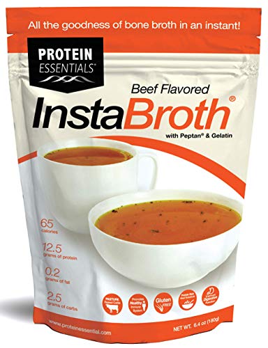 Product Cover InstaBroth, Bone Broth Powder with Grass Fed, Pasture Raised Collagen and Gelatin, 12.5g Protein (6.4oz) (Beef)