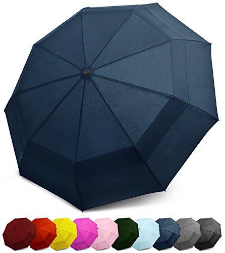 Product Cover EEZ-Y Compact Travel Umbrella with Windproof Double Canopy Construction - Auto Open and Close Button
