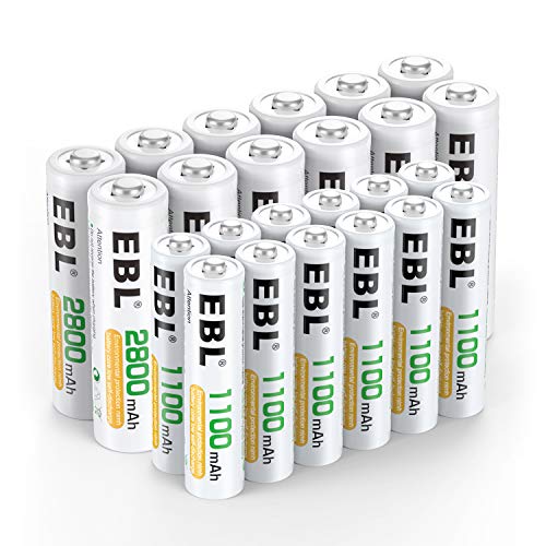 Product Cover EBL 24 Sets Rechargeable Batteries (AA 2800mAh 12 Counts and AAA 1100mAh 12 Counts)