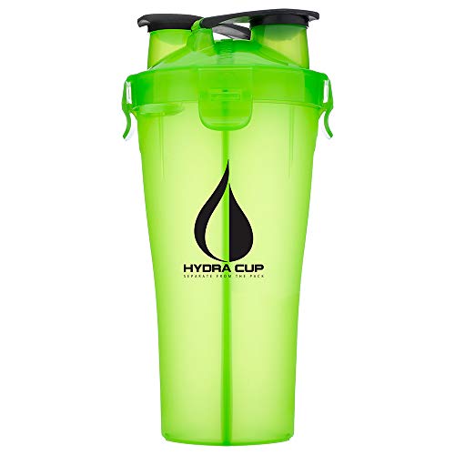 Product Cover Hydra Cup - 30oz Dual Threat Shaker Bottle, Shaker Cup + Water Bottle, 2 in 1, Leak Proof, Awesome Colors, Save Time & Be Prepared, Venom